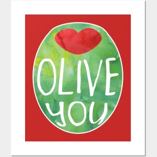 OLIVE you! Funny pun design - I love you Posters and Art